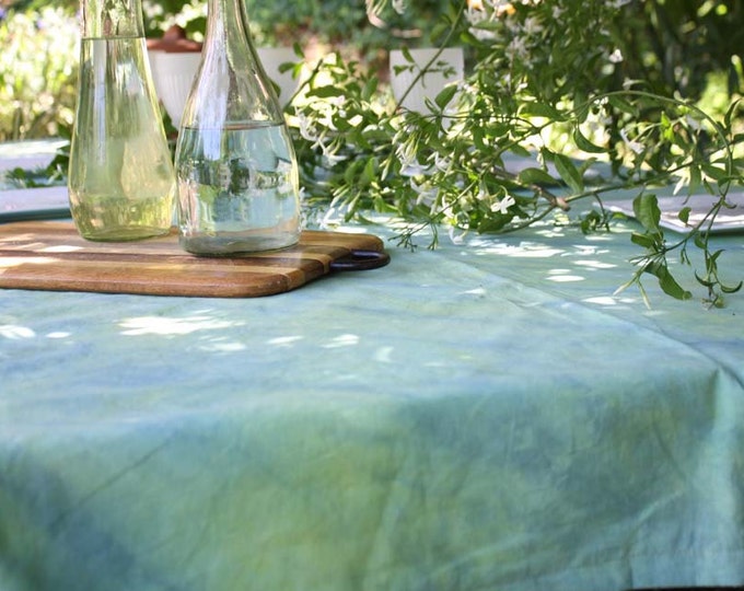 Green Shibori Tablecloth Artisan Tiedye Tablecloth 1.50 X Etsy