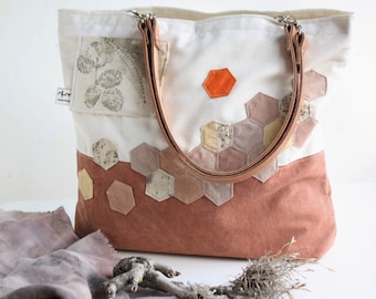 Plant dyed linen pouch with plant print natural dyed eco friendly women pouch plant prints botanical print boho zipper bag eco print