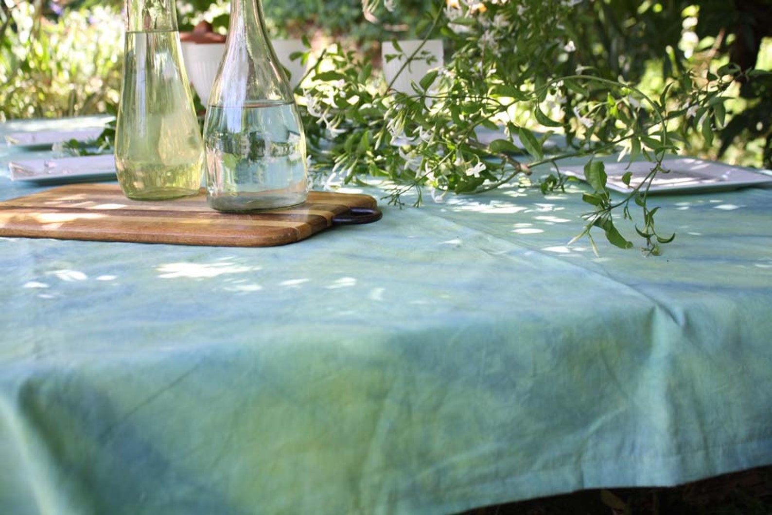 Green Shibori Tablecloth Artisan Tiedye Tablecloth 1.50 X Etsy