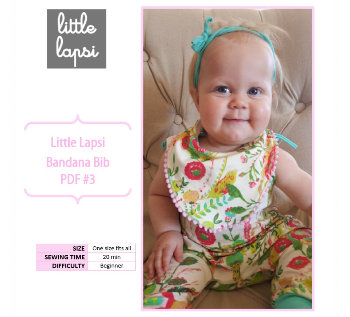 Bandana Bib PDF Pattern. Baby Bib Pattern. Printable Pattern by Little ...