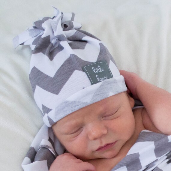 Items similar to grey and white Chevron HAT baby hat. beanie. cotton