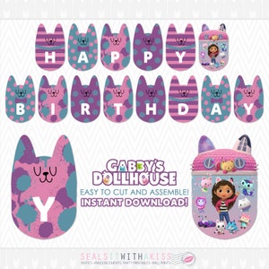 Gabby's Dollhouse Cat Banner Instant Download