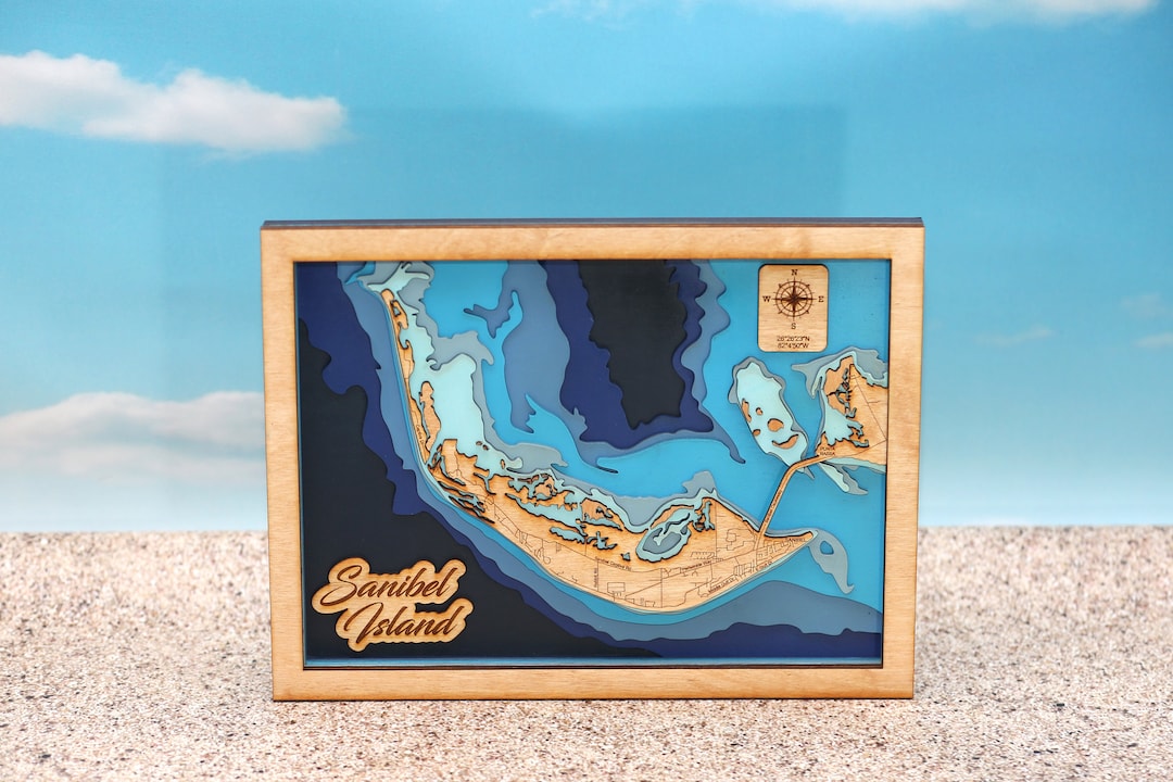 Sanibel Island Layered Map - Etsy