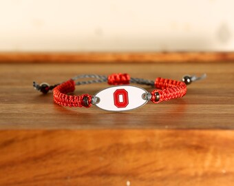 Waxed Cord Bracelet - Block O