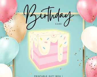 BIRTHDAY Party Box - Papercraft Gift Box| INSTANT Download | 1 each- .png, .svg vector, .pdf | Gift Box | Easy | Children's Party