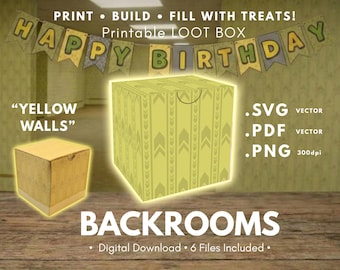 Backrooms Printable Gift Box Set – DIY Papercraft (png, pdf, svg)