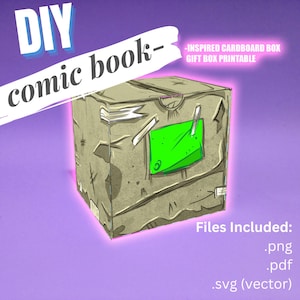 DIY Comic-Inspired Loot Box | INSTANT DOWNLOAD | Easy Build | Party Favor |