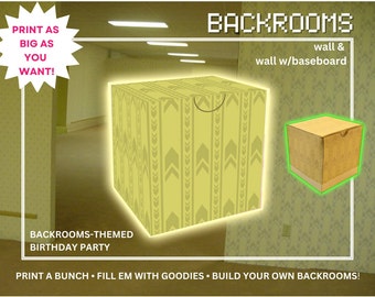 BACKROOMS "Walls" Printable Geschenkbox Set - Papercraft | SOFORTIGER Download | png, pdf, svg | Liminal | Einfacher Aufbau | Geburtstag Gastgeschenke