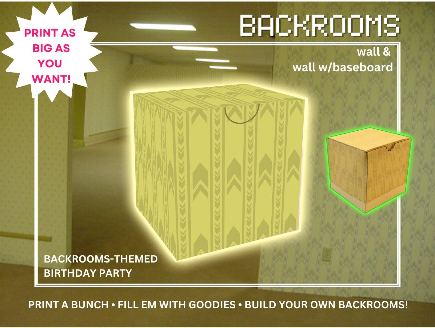 Level 0 The Backrooms' Poster, picture, metal print, paint by