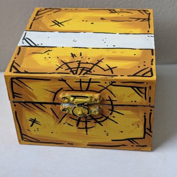 Yellow Cel Shaded Engagement Ring Box | comic book style mini box