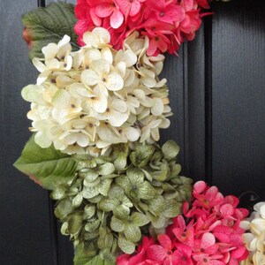 Large, Full, Customizeable Hydrangea Door Wreath for Spring and Summer, 24 Wreath With Monogram image 2