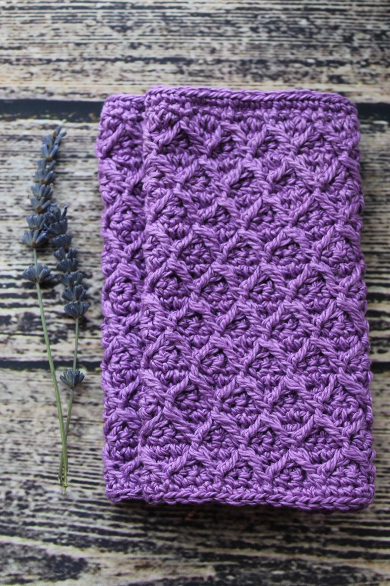 Crochet Washcloth Set/Baby Washcloth Purple/Hostess Gift/Stocking Stuffer/Gift for Her/Gift for Mom/Crochet Dishcloth Set/Handmade Washcloth image 3