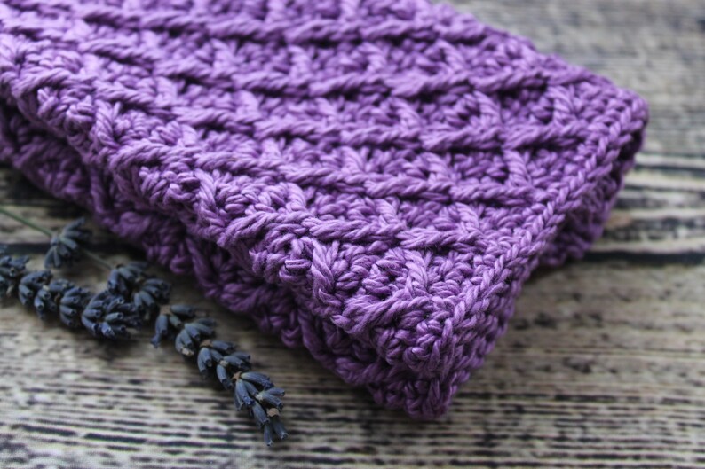 Crochet Washcloth Set/Baby Washcloth Purple/Hostess Gift/Stocking Stuffer/Gift for Her/Gift for Mom/Crochet Dishcloth Set/Handmade Washcloth image 1