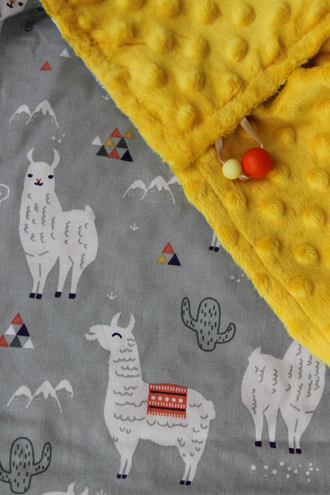 Llama Amarillo Minky Baby Blanket/Llama Baby Blanket/Llama Etsy