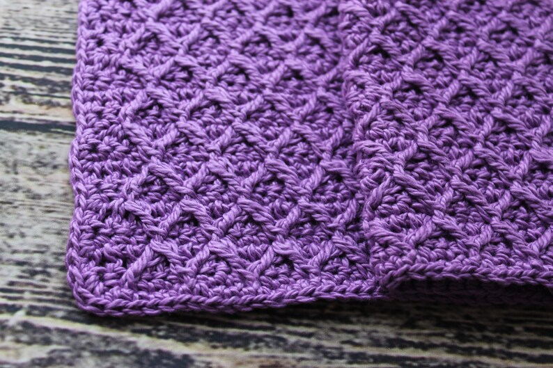 Crochet Washcloth Set/Baby Washcloth Purple/Hostess Gift/Stocking Stuffer/Gift for Her/Gift for Mom/Crochet Dishcloth Set/Handmade Washcloth image 5