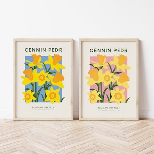 Cennin Pedr Print, Daffodils Flower Market Poster, Daffodils Poster, Blodau Gwyllt, Wildflowers Poster, Welsh Home Decor, Welsh Wall Art