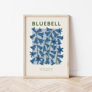 Bluebell Art Print, Bluebells Poster, Bluebell Flower Market