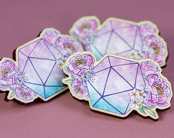 Peony D20 Wooden Pin
