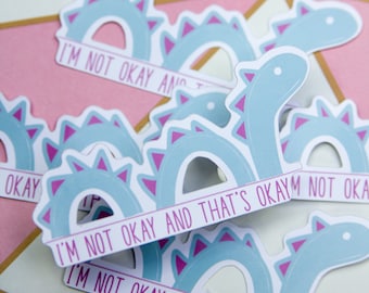 Pegatina No estoy bien Kawaii Monster