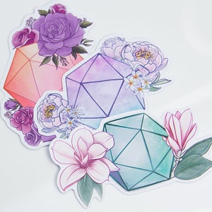 Um buquê de adesivos de flores D20