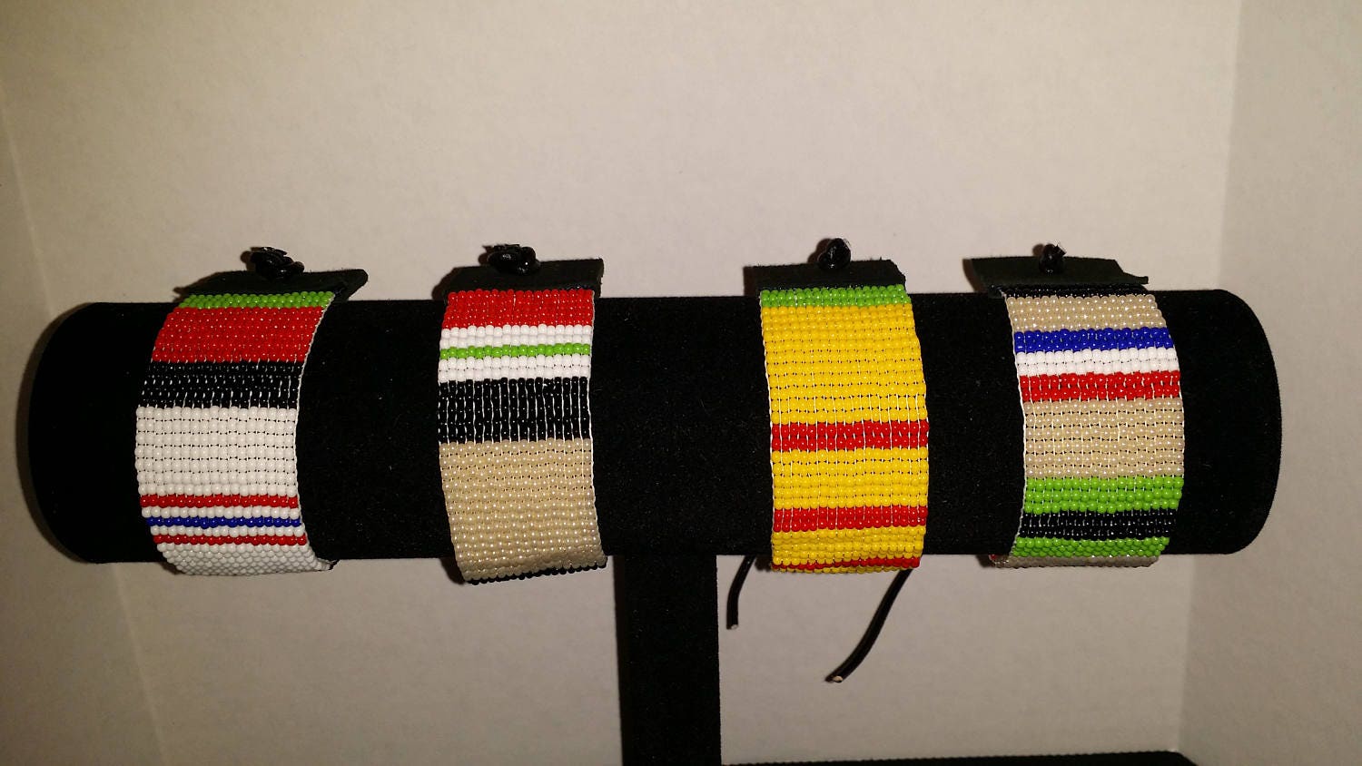 Beaded Native Regalia Desert Storm Service ribbon Eagle Feather Veteran bracelet 