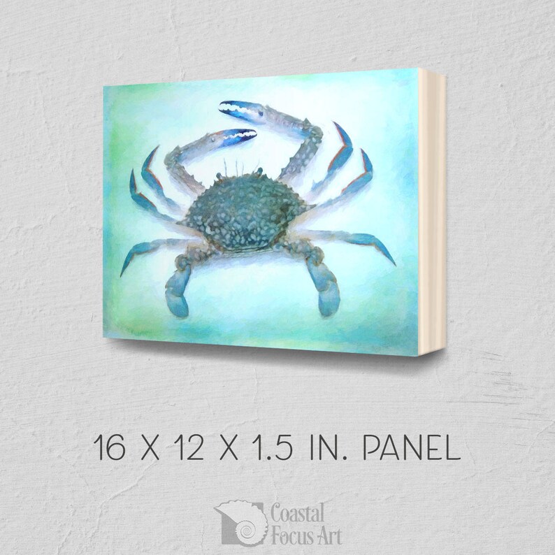 Arte Cangrejo Azul 12x16 Arte De La Pared Costera Arte Etsy