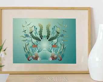 Starfish Underwater Illustration Art Print