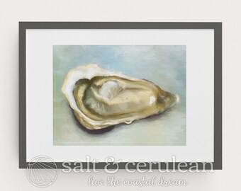 Oyster Painting: Coastal Kitchen Wall Art Giclée Print