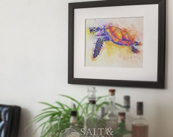 Colorful Sea Turtle Art Print