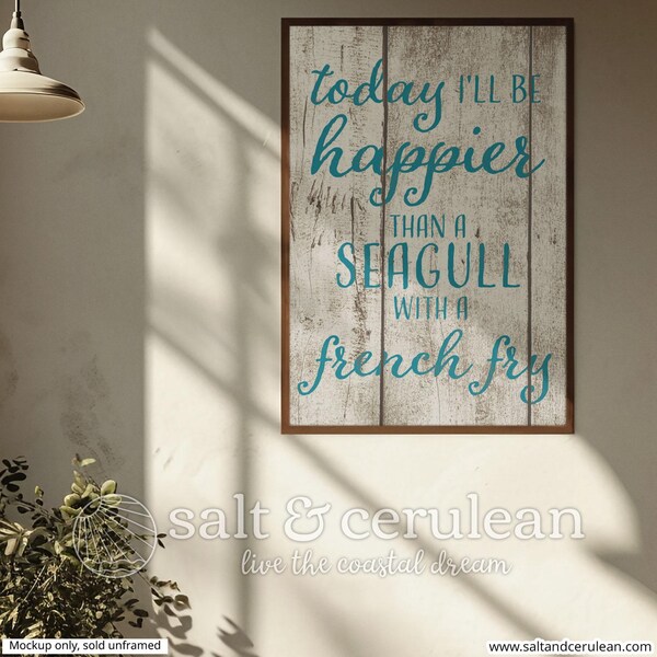 Impression mouette amusante : décoration côtière de ferme de plage