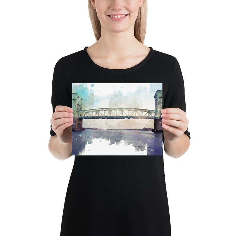 Cape Fear Memorial Bridge Watercolor Art Print image 7