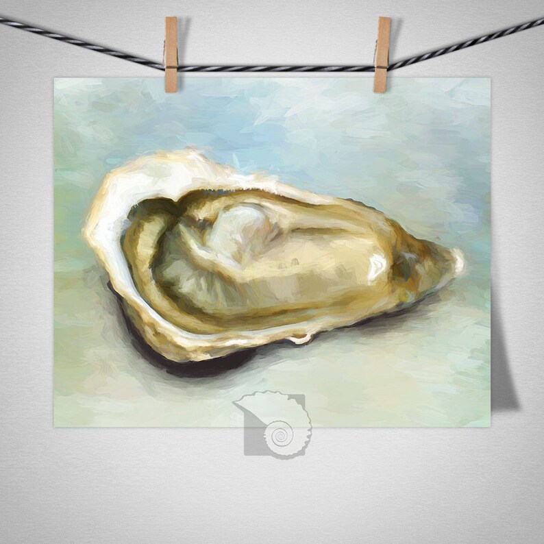 Kitchen Wall Art oyster painting coastal decor wall art Etsy