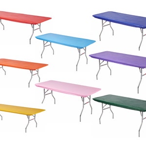 Kwik Covers Nappe de table en plastique ajustée pour banquet, nappes de fête