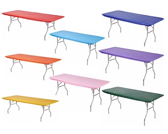 Kwik Covers Nappe de table en plastique ajustée pour banquet, nappes de fête