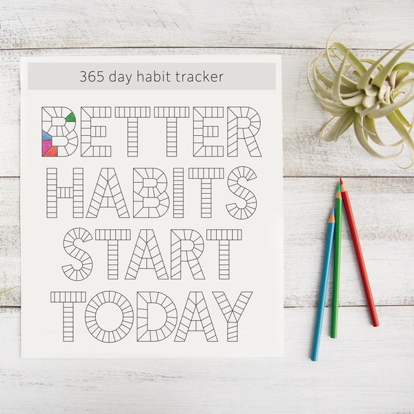 365 Day Motivational Phrase Habit Tracker - PRINTABLE