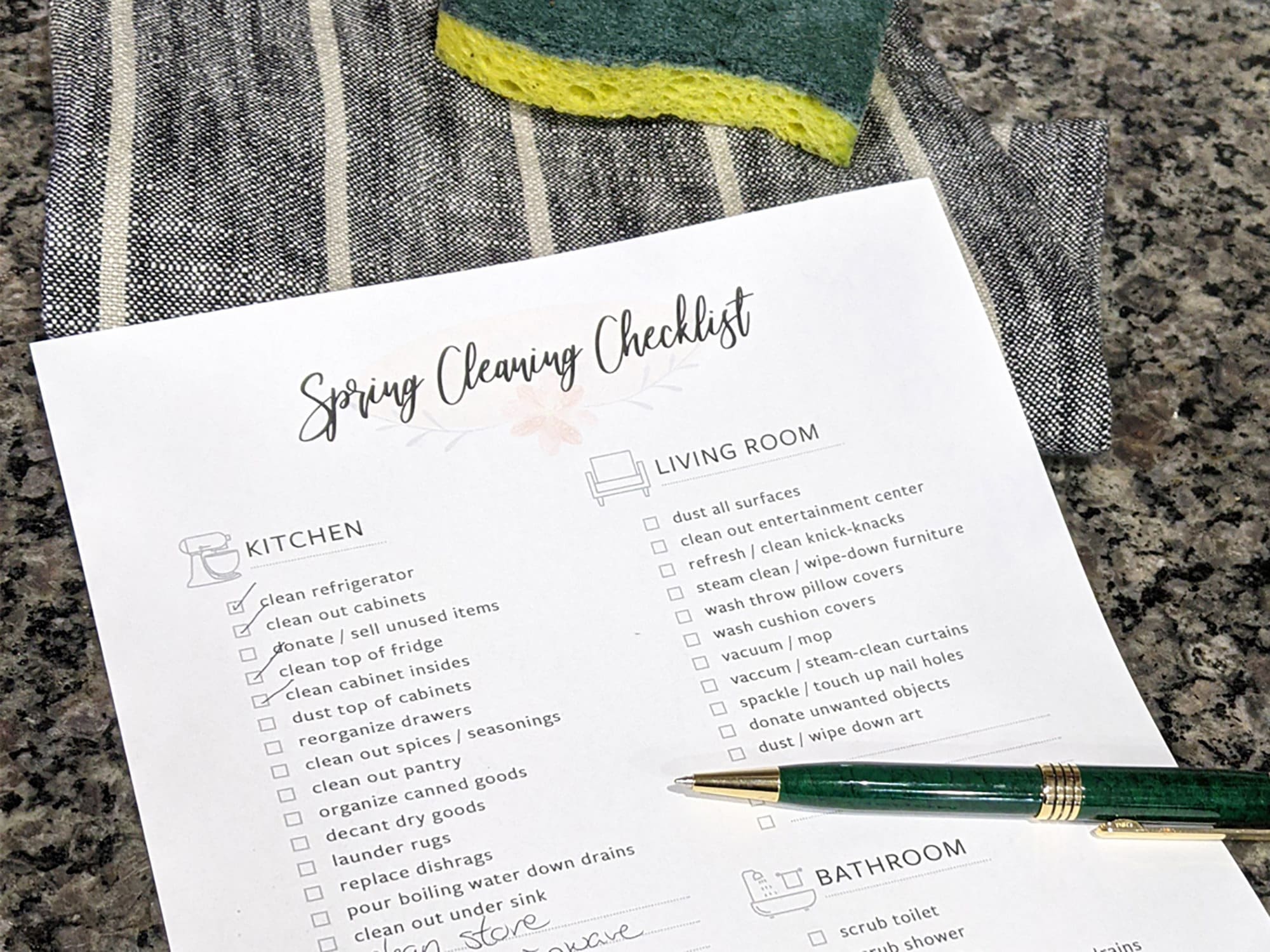 Whole House Spring Cleaning Checklist - PRINTABLE - Etsy
