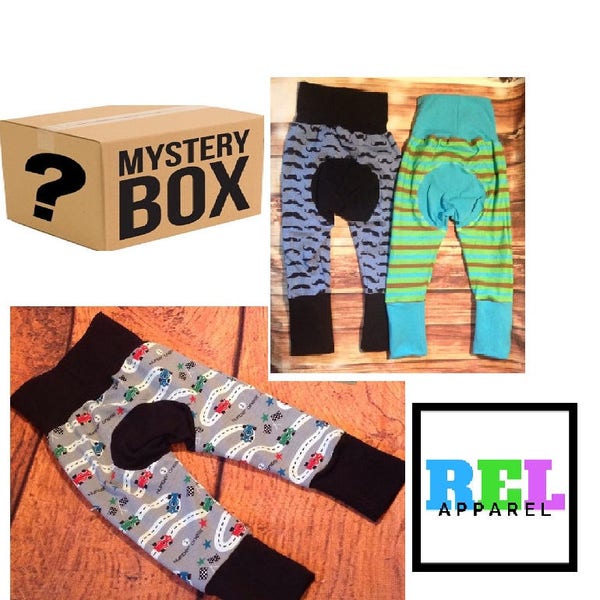 Monster Bunz MYSTERY BOX  Grab bag Grow with me Pants Discount Monkey Butt baby pants cloth diaper pants REL Apparel Maxaloones