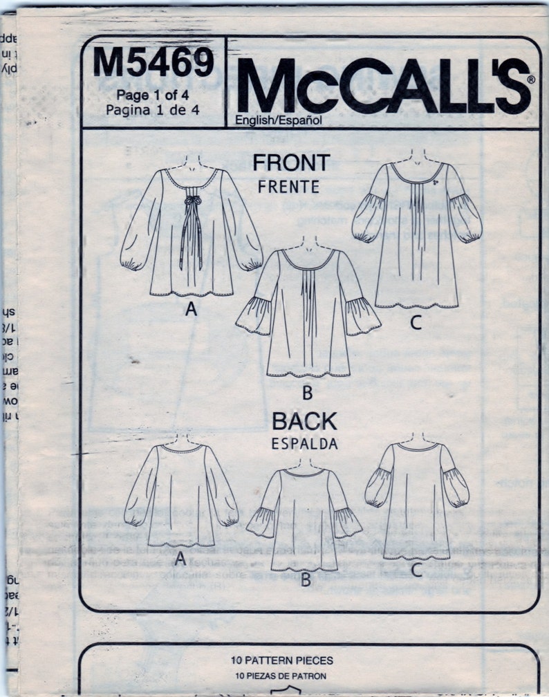 McCalls 5469 Sewing Craft Pattern Misses Miss Petite Tunics image 3