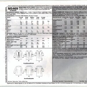 McCalls 5469 Sewing Craft Pattern Misses Miss Petite Tunics image 2