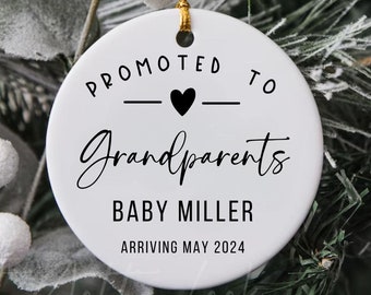 Befördert zu Großeltern, offenbaren den Großeltern, neue Baby-Ankündigung, Schwangerschaft-Ankündigung, Weihnachtsverzierung, Oma-Geschenk, Opa