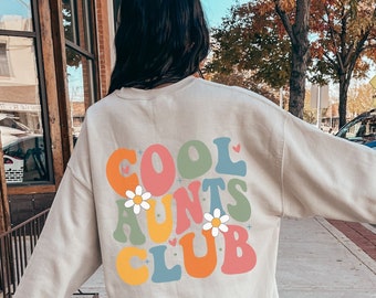 Cool Aunts Club Sudadera, Regalo de tía, Regalo de cumpleaños de tía, Regalos de hermana, Camisa de tía, Sudadera de tía, Tía Crewneck, Cool Auntie Club