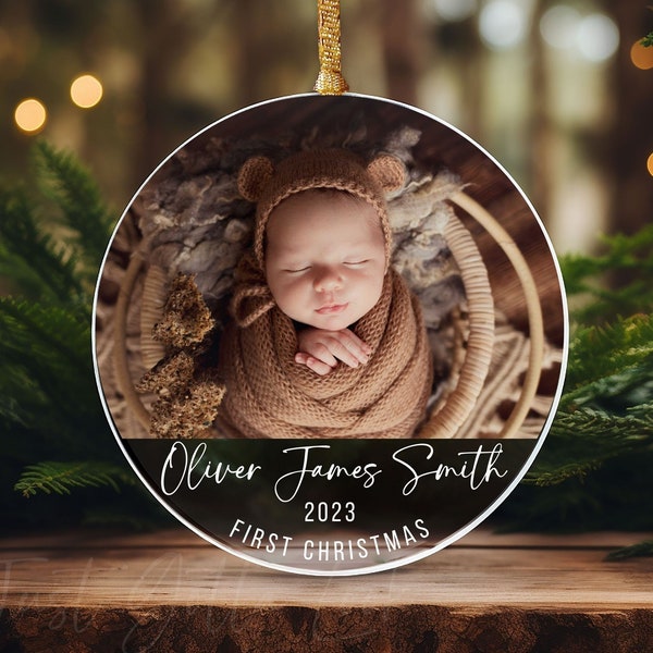 Personalized Baby's First Christmas, 2023 Christmas Ornament, First Christmas, Photo Ornament, Christmas Ornament, Custom Ornament, 2023