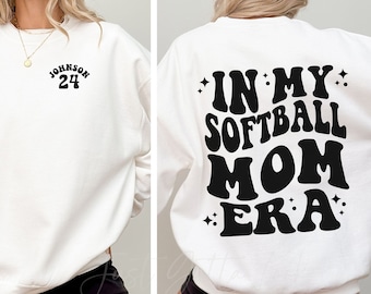 CUSTOM In My Softball Mom Era Sweatshirt, Softball Mom Shirt, Retro Game Day Shirt, Team Mom Gift, In My Era Shirt, Softball Sweatshirt