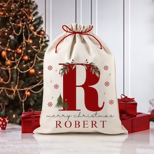 Personalized Santa Sack, Christmas Sack, Personalized Christmas Toy Sack, Name Initial, Christmas Gift Bag, Custom Santa Bag, Christmas bag