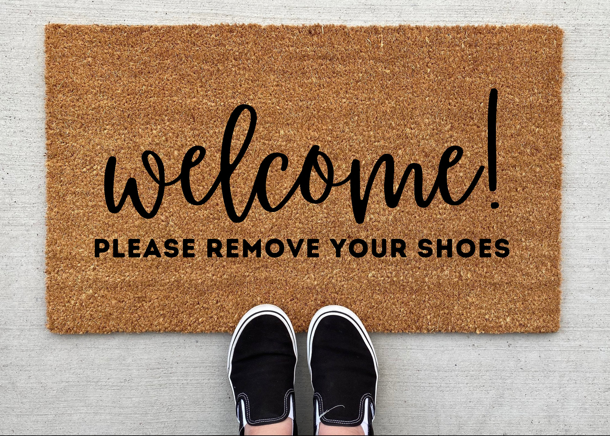 Rubber-Cal Welcome and Please Remove your Shoes 18 in. x 30 in