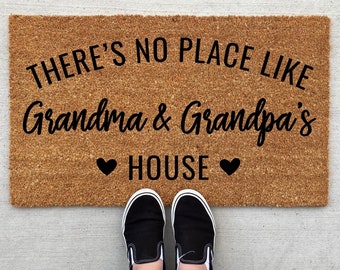 Es gibt keinen Ort wie Oma und Opas Haus Fußmatte, benutzerdefinierte Großeltern Fußmatte, personalisierte Fußmatte, Großeltern Geschenk, Großeltern