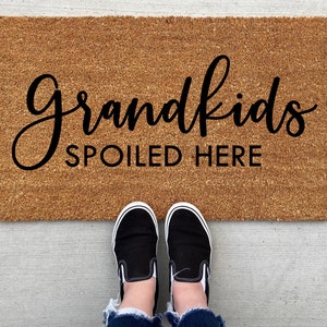 Grandkids Spoiled Here Doormat, home decor, personalized doormat, grandparents gift, welcome mat, front doormat, porch