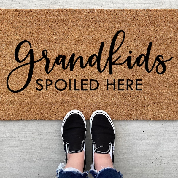 Grandkids Spoiled Here Doormat, home decor, personalized doormat, grandparents gift, welcome mat, front doormat, porch