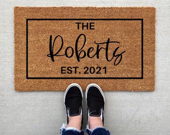 Personalized Welcome Doormat, home decor, custom doormat, welcome mat, housewarming, front door mat, welcome doormat, closing gift, wedding