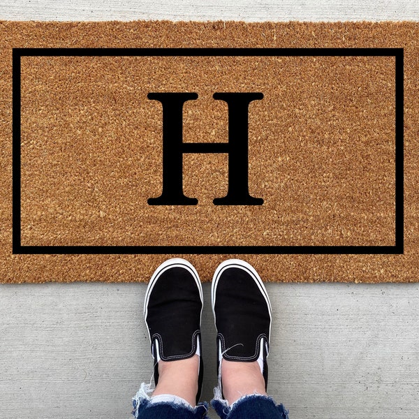 Monogram Doormat, Initial Door Mat, Custom, Welcome Doormat, Fall Doormat, Closing Gift, Personalized Decor